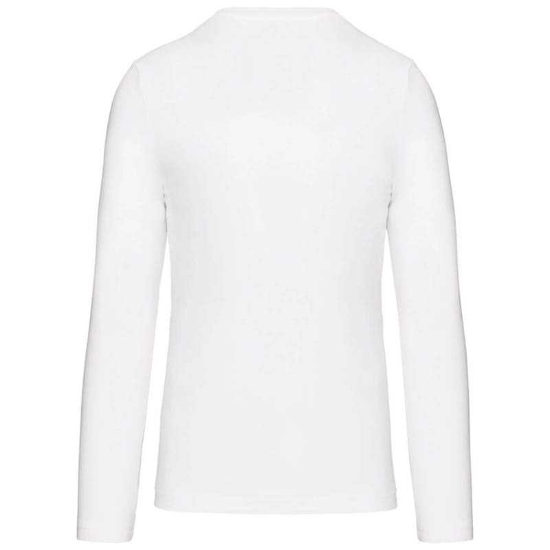 Pánske tričko ( Kariban Mens Long Sleeve V-Neck T-Shirt ) > biela > M