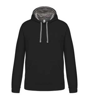 Unisex mikina ( KARIBAN CONTRAST HOODED SWEATSHIRT ) > čierna / šedá (fine) > L
