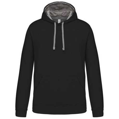 Unisex mikina ( KARIBAN CONTRAST HOODED SWEATSHIRT ) > čierna / šedá (fine) > L