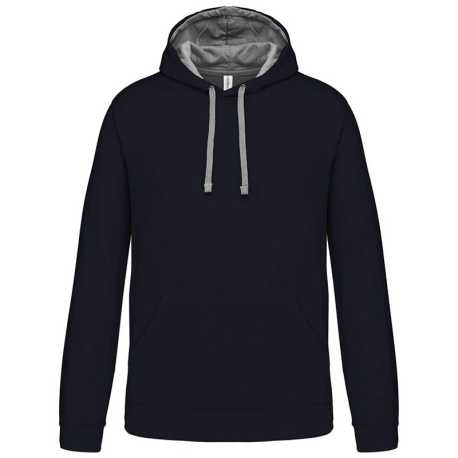 Unisex mikina ( KARIBAN CONTRAST HOODED SWEATSHIRT )>modrá (navy) / šedá (fine)>2XL
