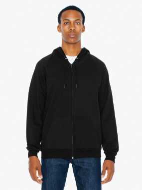 Pánska mikina (AMERICAN APPAREL UNISEX CALIFORNIA FLEECE ZIP HOODED SWEATSHIRT)>čierna>S