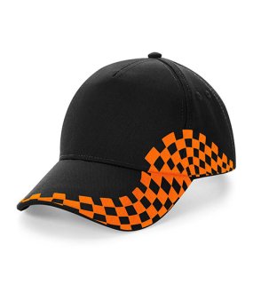 Unisex šiltovka (Beechfield Grand Prix Cap) > čierna / oranžová