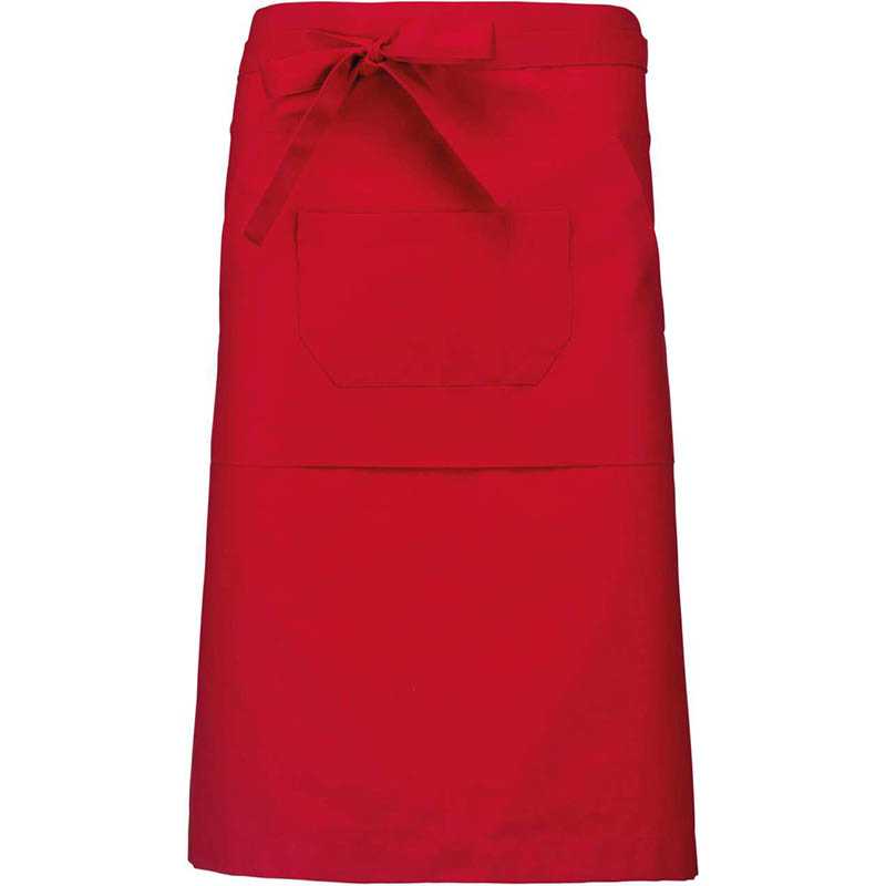 Zástera (Kariban POLYCOTTON MID-LENGTH APRON) > červená