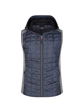 Dámska vesta(JN Ladies Knitted Hybrid Vest)>šedá(light melange)/šedá(anthra melange)>L