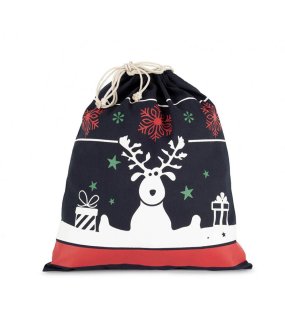 Vrecko so šnúrkami (DRAWSTRING BAG WITH CHRISTMAS PATTERNS) > modrá (night navy)