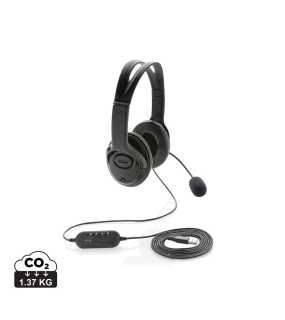Kancelársky headset s mikrofónom > čierna