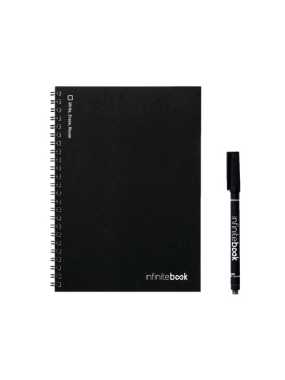 Infinitebook s flexibilným obalom a 15 obyčajnými stránkami na tabuľu > čierna