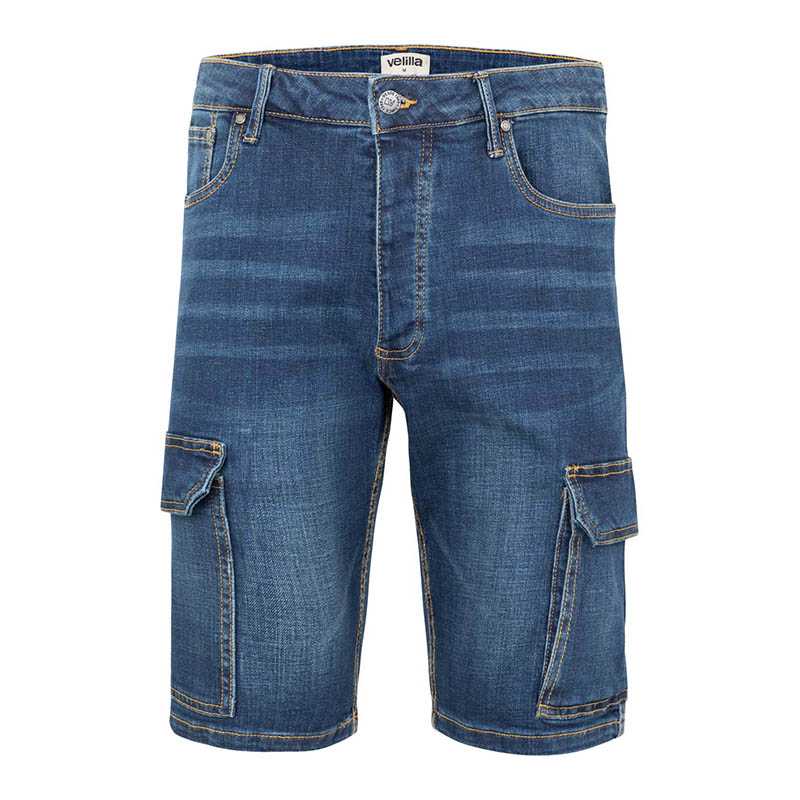 Pánske krátke nohavice (VELILLA STRETCH DENIM SHORTS) > modrá (denim) > 3XL