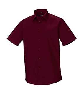 Pánska košeľa(Short Sleeve Easy Care Fitted RUSSELL) > červená (port) > L