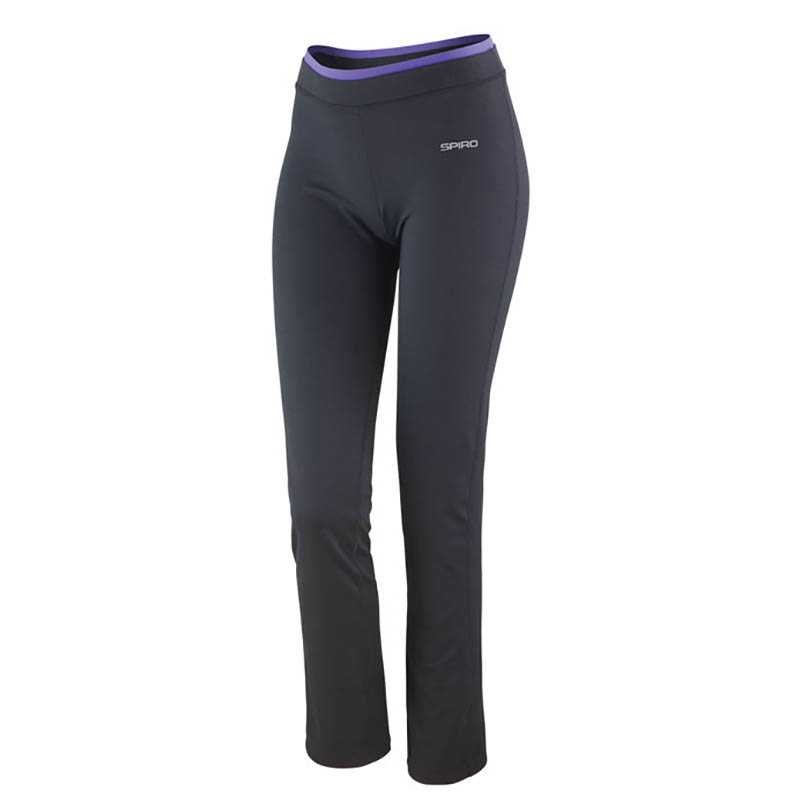 Dámske legíny(SPIRO WOMENS FITNESS TROUSER) > čierna / fialová (lavender) > M