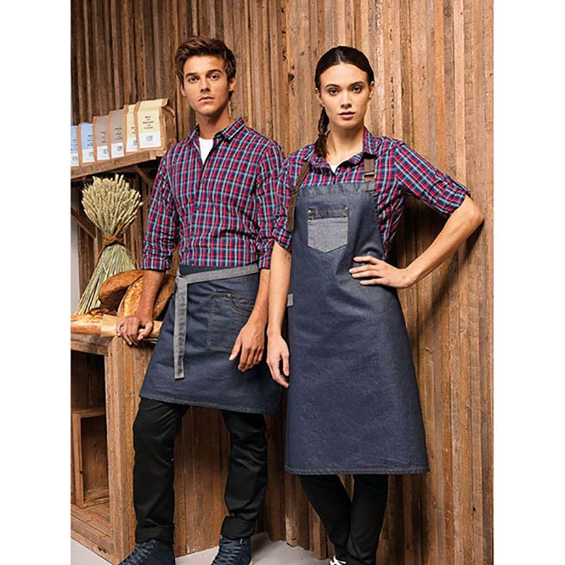 Zástera (PREMIER "DIVISION" WAXED LOOK DENIM WAIST APRON) > modrá (indigo)