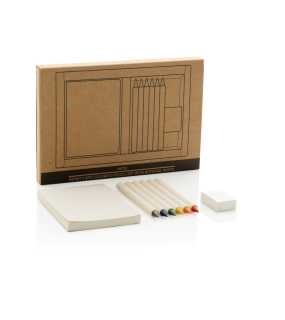 Sada 6ks farebných nekonečných ceruziek so zápisníkom Micki > biela