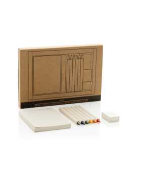 Sada 6ks farebných nekonečných ceruziek so zápisníkom Micki > biela