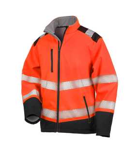 Pánska bunda (RESULT Printable Ripstop Safety Softshell Jacket)>oranžová / čierna>L
