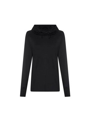 Dámska mikina (Just Cool WOMEN'S COOL COWL NECK TOP) > čierna (jet) > XS
