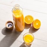 Sklenená fľaša z recyklovaného skla, 750 ml "VANILLA SEASON" > transparentná