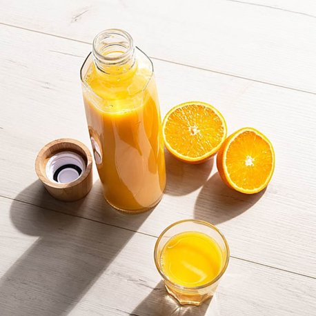 Sklenená fľaša z recyklovaného skla, 750 ml "VANILLA SEASON" > transparentná
