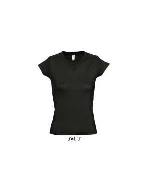 Dámske tričko (SOLS MOON WOMENS V-NECK T-SHIRT) > čierna (deep) > M