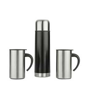 Darčeková súprava (Termoska 500 ml, 2 hrnčeky 260 ml) > strieborná