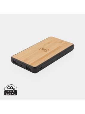 Bezdrôtová powerbanka 8 000 mAh z FSC bambusu a RCS Rplastu > hnedá