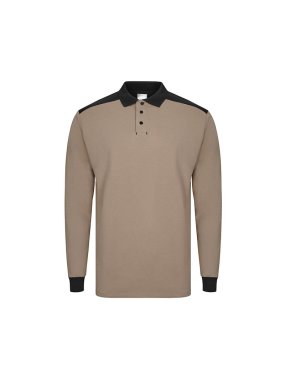 Pánska polokošeľa(VELILLA LONG SLEEVE TWO-TONE STRETCH POLO SHIRT)>béžová(sand)/čierna>3XL