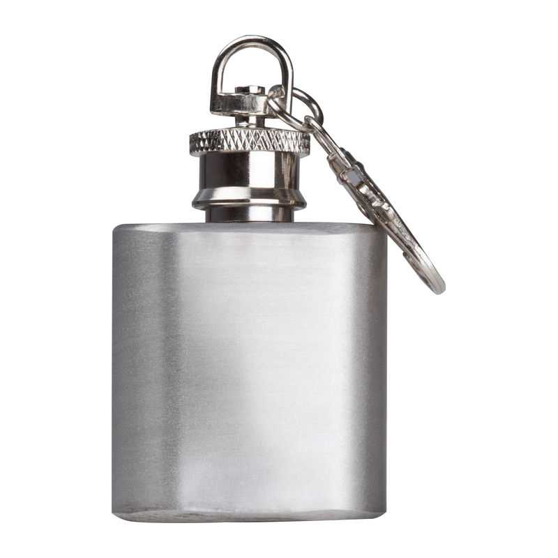 Kľúčenka s mini fľašou, 30 ml > šedá