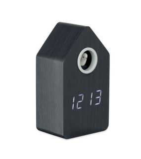 Budík s kukučkou z MDF > čierna