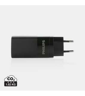Philips 65W ultra rýchly PD 3-portový USB stenový nabíjačka > čierna