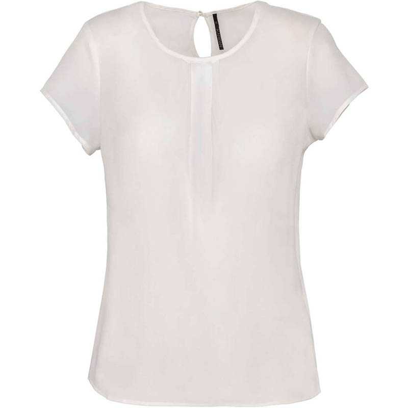 Dámska blúzka (KARIBAN LADIES' SHORT-SLEEVED CREPE BLOUSE) > biela (off) > 38