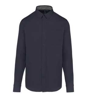Pánska košeľa (Kariban MEN'S NEVADA LONG SLEEVE COTTON SHIRT) > modrá (navy) > L