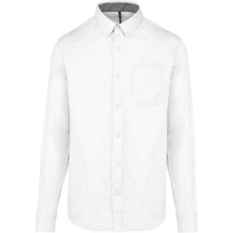 Pánska košeľa (Kariban MEN'S NEVADA LONG SLEEVE COTTON SHIRT) > biela > XS