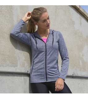 Dámska mikina (SPIRO WOMENS HOODED TEE-JACKET) > šedá (marl) > M