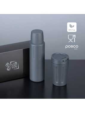 Sada termoska a termohrnček > šedá