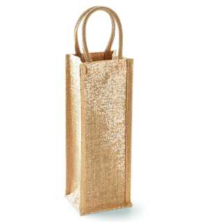 Taška na víno (WM Shimmer Jute Bottle Bag) > žltá (natural)