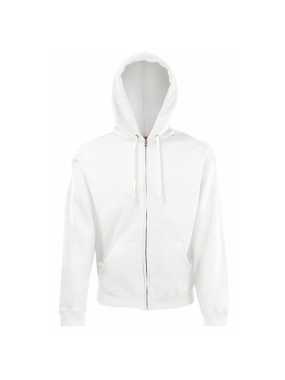 Pánska mikina (FRUIT OF THE LOOM Hooded Sweat Jacket ) > biela > S