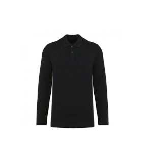 Pánska polokošeľa (MEN'S LONG-SLEEVED SUPIMA® POLO SHIRT) > čierna > L