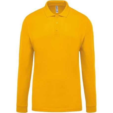 Pánska polokošeľa(KARIBAN MEN'S PIQUÉ LONG SLEEVE POLO SHIRT) > žltá > L
