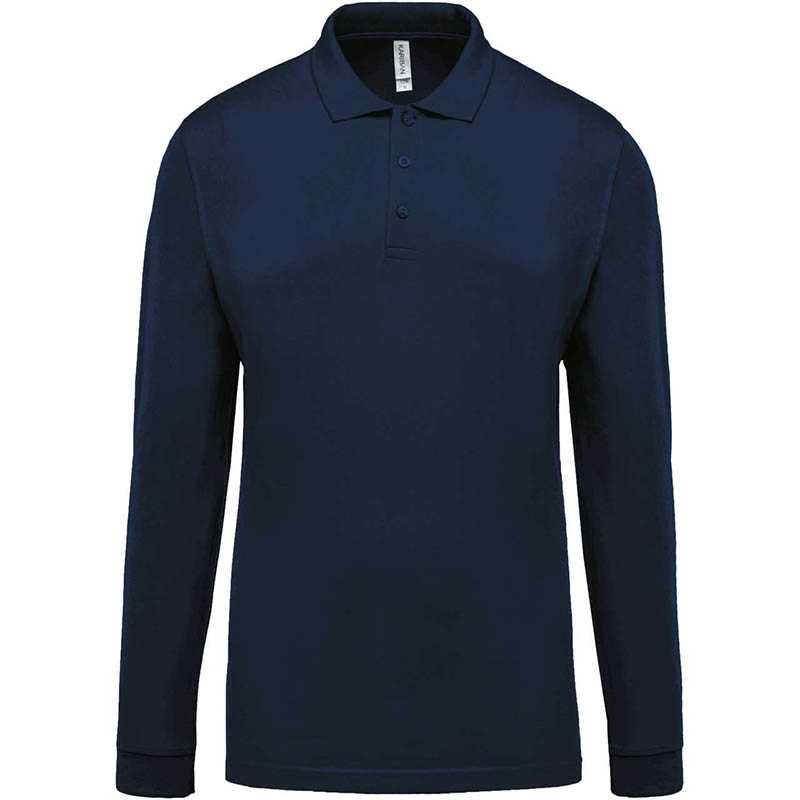 Pánska polokošeľa(KARIBAN MEN'S PIQUÉ LONG SLEEVE POLO SHIRT) > modrá (navy) > 2XL