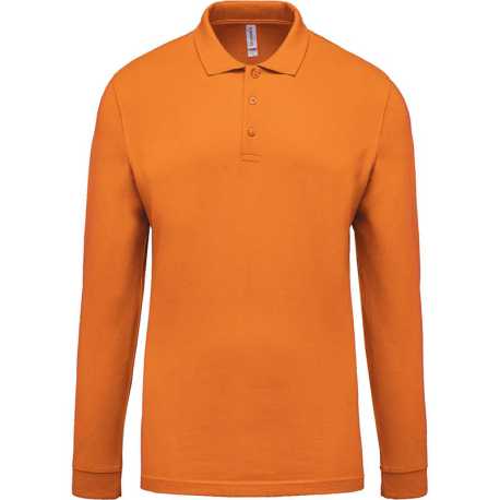 Pánska polokošeľa(KARIBAN MEN'S PIQUÉ LONG SLEEVE POLO SHIRT) > oranžová > 2XL