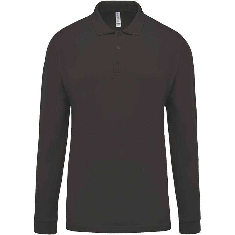 Pánska polokošeľa(KARIBAN MEN'S PIQUÉ LONG SLEEVE POLO SHIRT) > šedá (dark) > 2XL