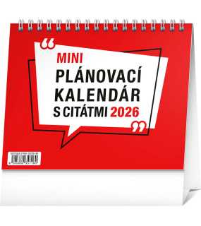 Stolový kalendár (Plánovací s citátmi 2026) - 16,5 x 13 cm