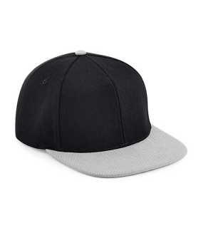 6 panelová-unisex šiltovka(Beechfield Original Flat Peak 6 Panel Snapback Cap)>čierna/šedá