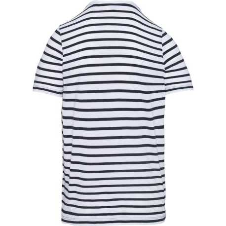 Detské tričko (Kariban KIDS' STRIPED SHORT SLEEVE SAILOR T-SHIRT WITH POCKET)>biela (strip