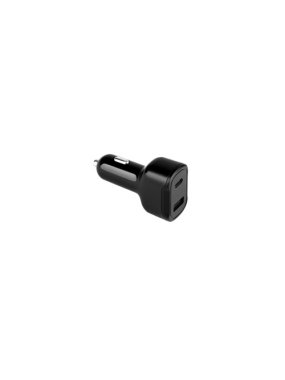 Adaptér do zapaľovača cigariet s portom USB-A 18W a USB-C 20W v 100% rABS > čierna