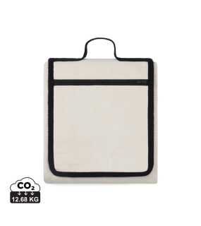 Plážová pikniková deka VINGA Volonne z recykl. canvas AWARE™ > biela (off)