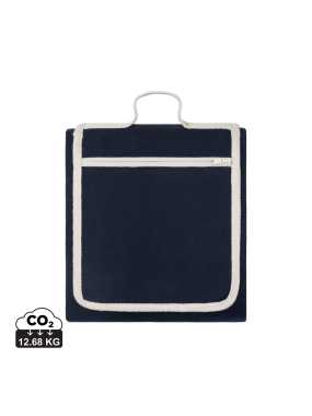 Plážová pikniková deka VINGA Volonne z recykl. canvas AWARE™ > modrá (navy)
