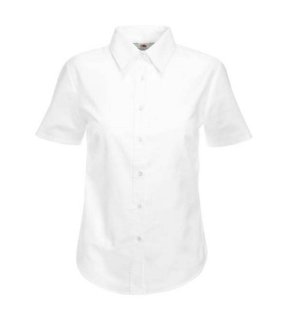 Dámska košeľa (FRUIT OF THE LOOM Lady-Fit Short Sleeve Oxford Shirt ) > biela > S