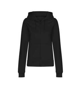Dámska mikina (Just Hoods WOMEN'S COLLEGE ZOODIE) > čierna (deep) > S