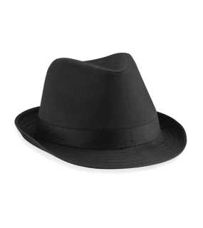 Unisex klobúk (Beechfield Fedora) > čierna / čierna > S/M