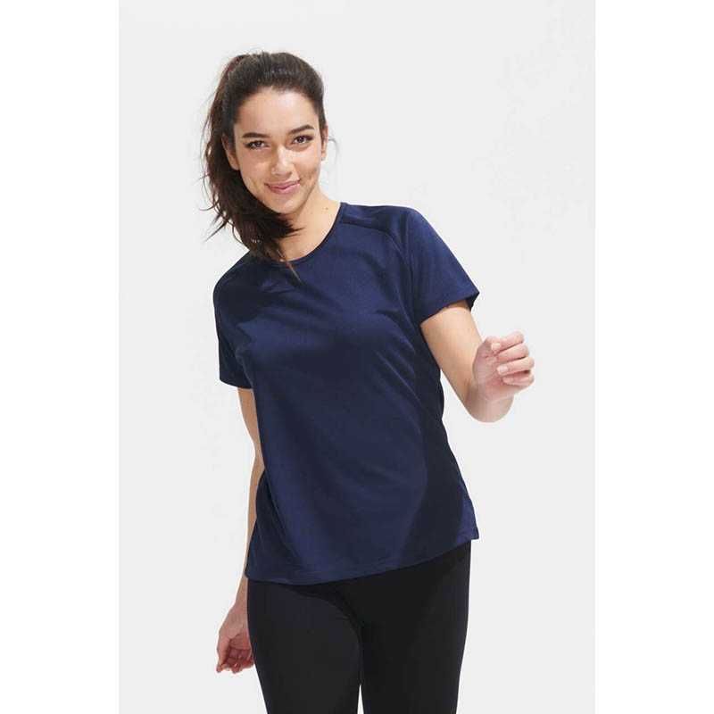 Dámske tričko (SOLS SPORTY WOMEN RAGLAN-SLEEVED T-SHIRT) > ružová (neon) > M